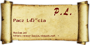 Pacz Lúcia névjegykártya